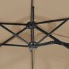 vidaXL Garden Parasol Taupe Polyester, Powder-Coated Iron Large Foldable