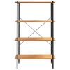vidaXL Shelving Unit Black and Oak Engineered wood, Steel Medium