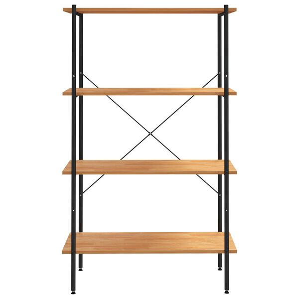 vidaXL Shelving Unit Black and Oak Engineered wood, Steel Medium
