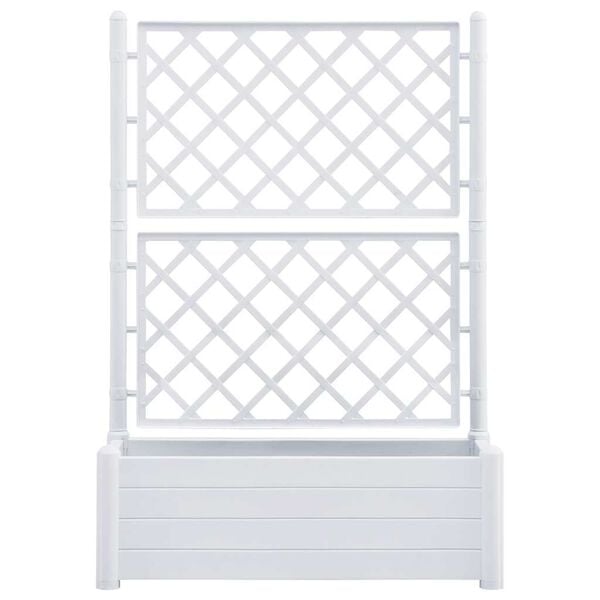 vidaXL Garden Planter White Polypropylene Large UV-resistant materials