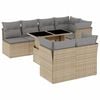 vidaXL Garden Sofa Set Beige PE Rattan Large Modular Garden Sofa Set