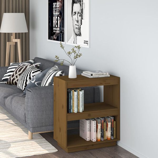vidaXL Book Cabinet Honey brown Solid pine wood Medium Book Cabinet