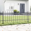 vidaXL Garden Fence 5 pcs Grey 27.89 x 1.97 ft Powder-coated Steel