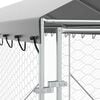 vidaXL Outdoor Dog Kennel Silver Galvanized steel, Polyethylene Large