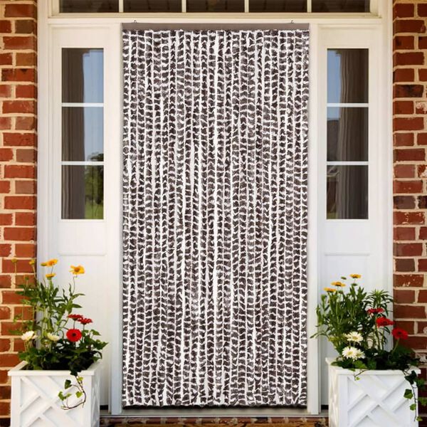 vidaXL Insect Curtain Brown and White 39.4x86.6" Chenille