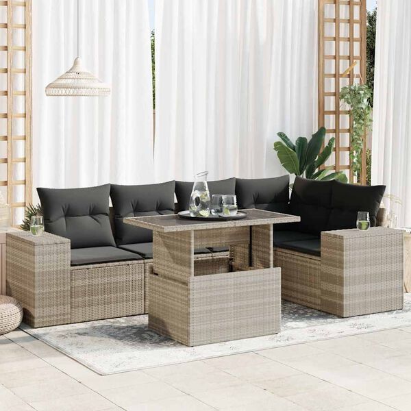 vidaXL Garden Sofa Set Light grey, Dark grey