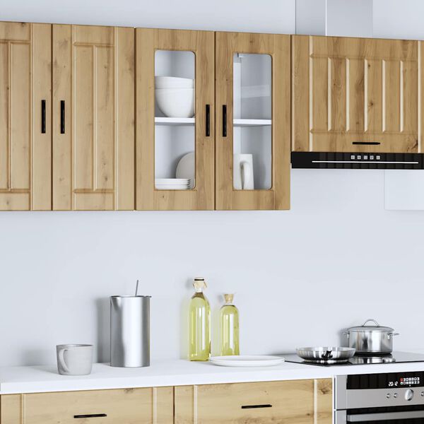 vidaXL Kitchen Wall Cabinet Artisan Oak Engineered wood and glass
