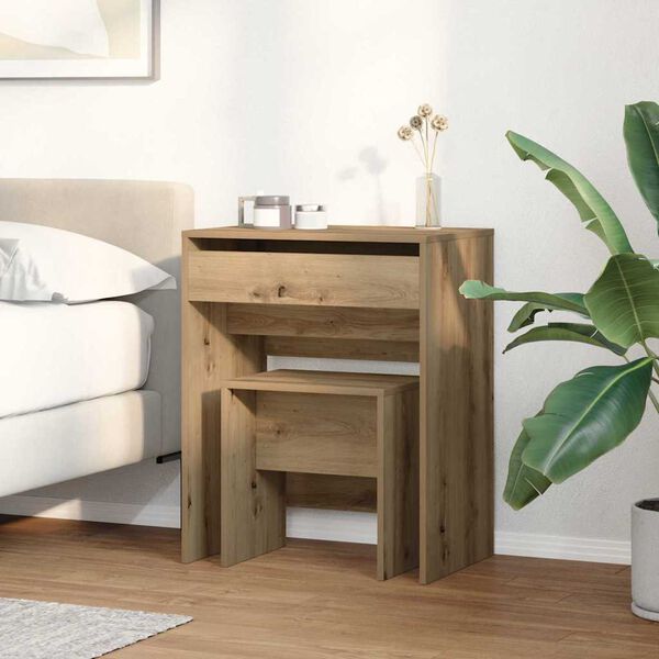 vidaXL Dressing Table with Drawer artisan oak 23.6" x 15.7" x 29.5