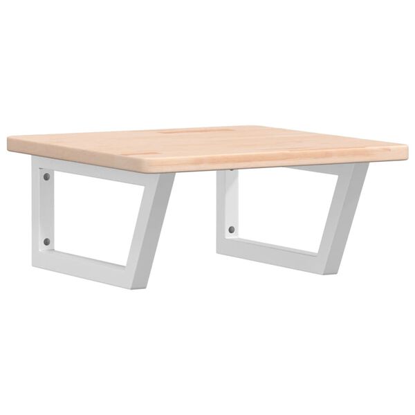 vidaXL Basin Shelf Oak and White Solid oak wood, Steel Medium