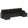 vidaXL Garden Sofa Set Black Poly Rattan, Powder-Coated Steel, Polyester