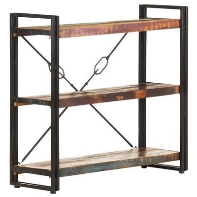 vidaXL 3-Tier Bookcase 35.4"x11.8"x31.5" Solid Reclaimed Wood