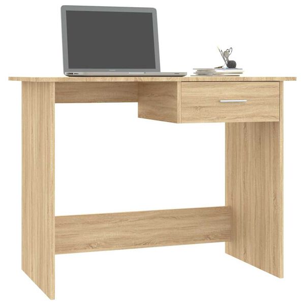 vidaXL Desk Sonoma Oak Engineered Wood Compact Corner Desk Rectangular