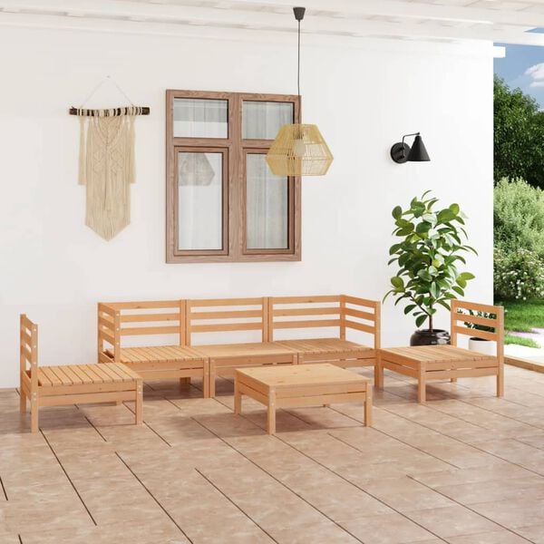 vidaXL Garden Lounge Set Natural Wood Solid pinewood Large Modular
