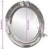 vidaXL&nbsp;Porthole Mirror&nbsp;Wall Hanging&nbsp;&Oslash;19.7"&nbsp;Aluminum and Glass