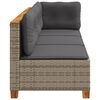 vidaXL Garden Sofa Set of 3 Grey PE Rattan 3-Seater Modular