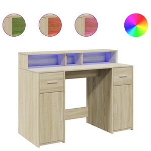 vidaXL Desk Sonoma oak Engineered wood Medium Computer Desk