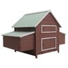 vidaXL Chicken Coop Brown and white with green roof