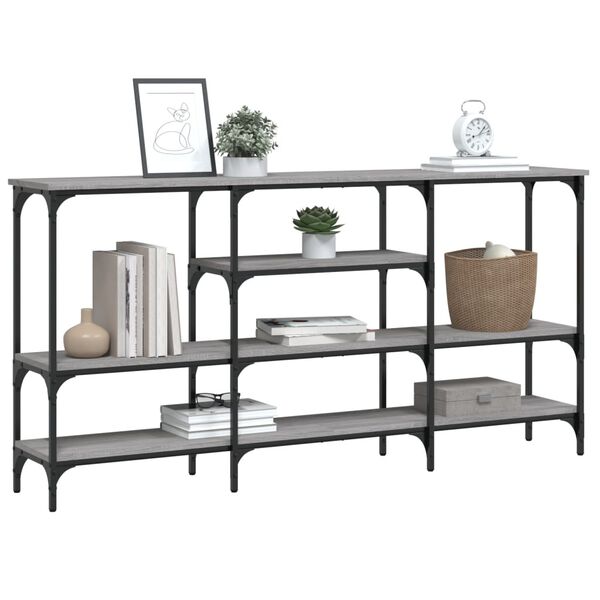 vidaXL Console Table Gray Sonoma Engineered wood, metal