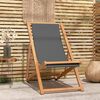 vidaXL Beach Chair Grey Teak wood Standard Multi-Position Backrest
