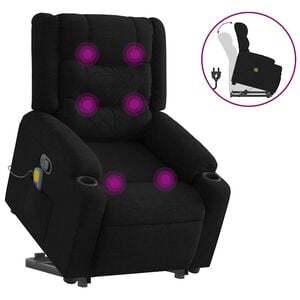 vidaXL Stand Up Massage Recliner Chair Black