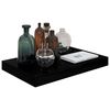 vidaXL Wall Shelf Set of 2 High gloss black Honeycomb MDF, metal frame