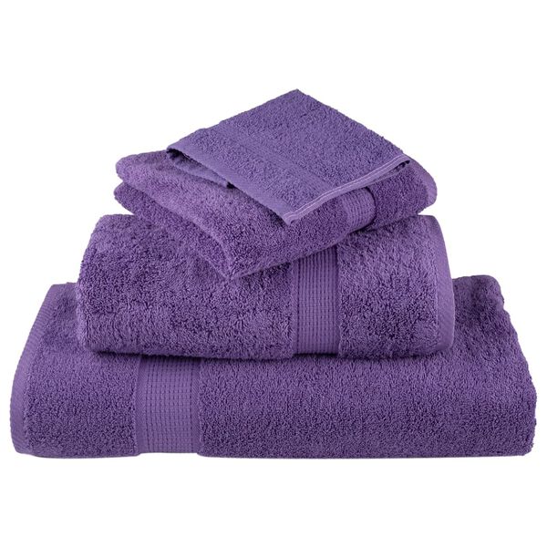 vidaXL Towel Set of 4 Purple 100% cotton Extra Large Durable Towel