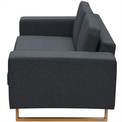 vidaXL 2-Seater Sofa Fabric Dark Gray