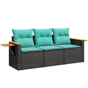 vidaXL Patio Sofa Set Black
