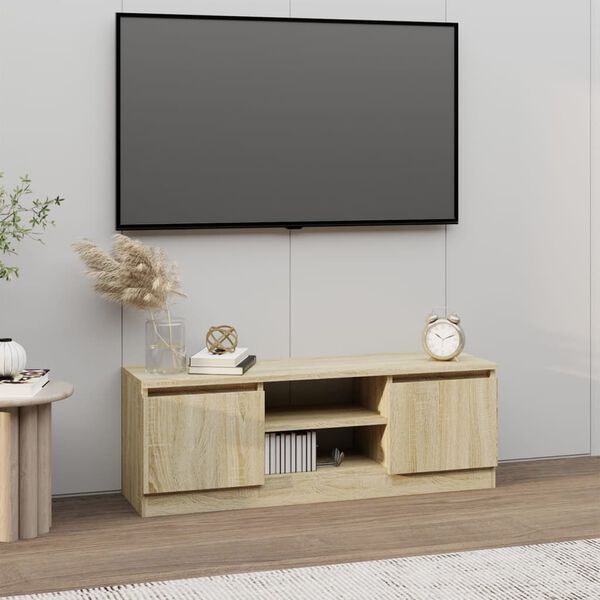 vidaXL TV Cabinet With Door Sonoma oak Engineered wood Medium