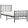 vidaXL Bed Frame Black Powder-Coated Steel Small Single Bed Frame