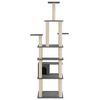 vidaXL Cat Tree Dark grey Engineered wood, plush, sisal Large