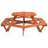 vidaXL Picnic Table Brown Solid fir wood For children Seats Many