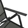 vidaXL Garden Lounge Set Black Aluminum, Textilene Standard Foldable