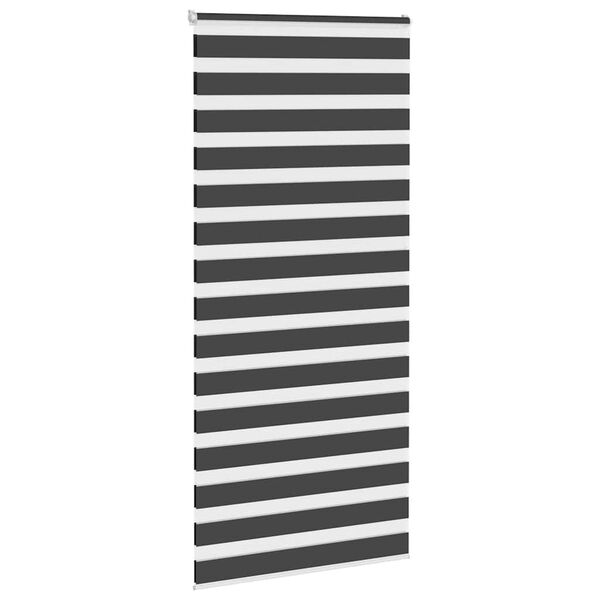 vidaXL Zebra Blind Black Polyester, Aluminum 37.4 x 90.6 in