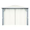 vidaXL Gazebo with Curtain 118.1"x118.1" Cream Aluminum