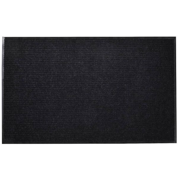 vidaXL Doormat Black PVC backing, Polyester top 35.4 x 47.2 in Non-slip