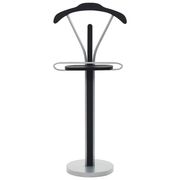 vidaXL Valet Stand Black and Gray MDF and Steel Lightweight Valet Stand