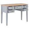 vidaXL Writing Desk Gray MDF 43.1 in length, 17.7 in width, 30.5 in height