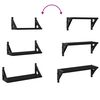 vidaXL Wall Shelf Set Black Engineered wood, metal Small Wall Shelf Set