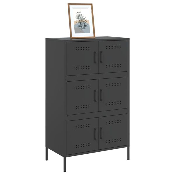 vidaXL Highboard Black Steel Large Highboard Rectangular Industrial