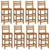 vidaXL Bar Stool Set of 8 Natural wood Solid acacia wood Standard