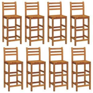 vidaXL Bar Stool Set of 8 Natural wood Solid acacia wood Standard