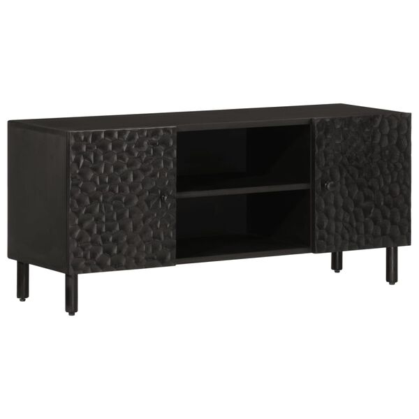 vidaXL TV Cabinet Black Solid mango wood, engineered wood, iron TV Cabinet