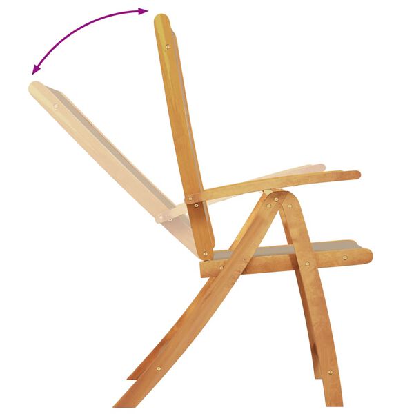 vidaXL Folding Garden Chair Set of 8 Taupe Solid Acacia wood Medium