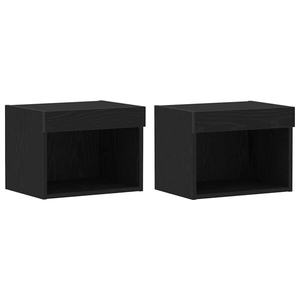 vidaXL TV Cabinet Set 2 pcs Black Oak 15.75 x 11.81 x 11.81 in