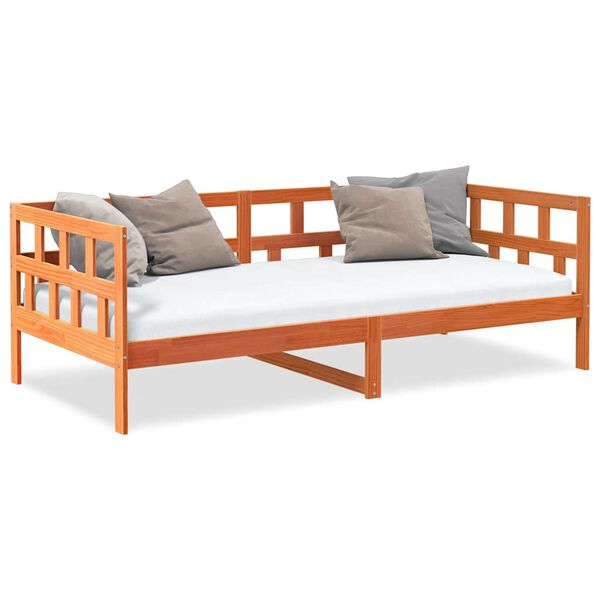 vidaXL Day Bed Wax brown Solid Pine Wood Single