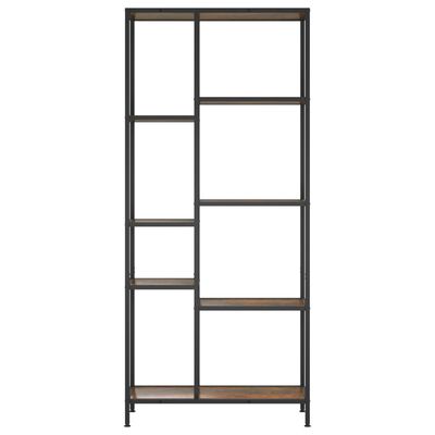 vidaXL Book Shelf 31.5"x11.8"x70.9" Steel and Engineered Wood