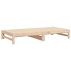 vidaXL Day Bed Natural Wood Solid pine wood Double Pull-Out Day Bed