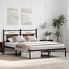 vidaXL Bed Frame Smoked Oak Engineered Wood and Steel King Size