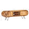 vidaXL TV Stand 55.1"x11.8"x17.7" Solid Wood Acacia